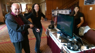 VT Provost Dr. Mark McNamee Playing a L2Ork Instrument at President Sands' Installation Showcase